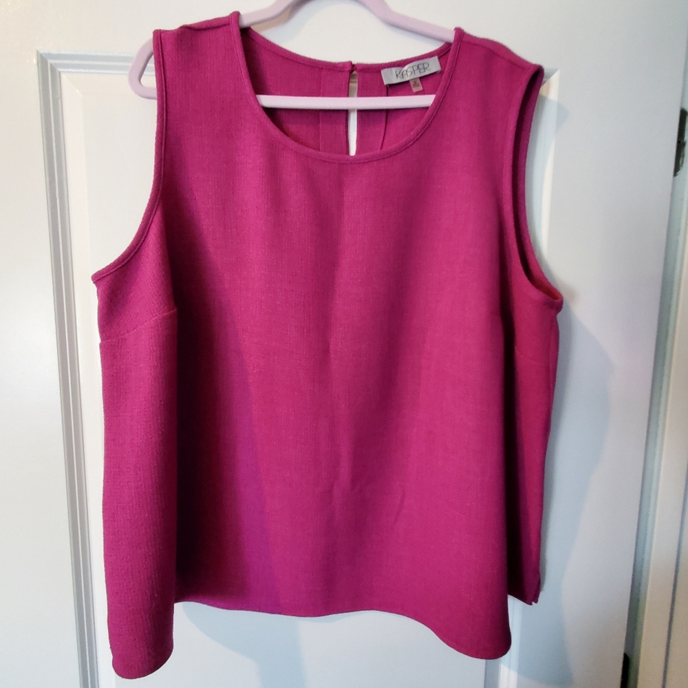 Kasper Fushia Sleeveless Shirt Size 3X